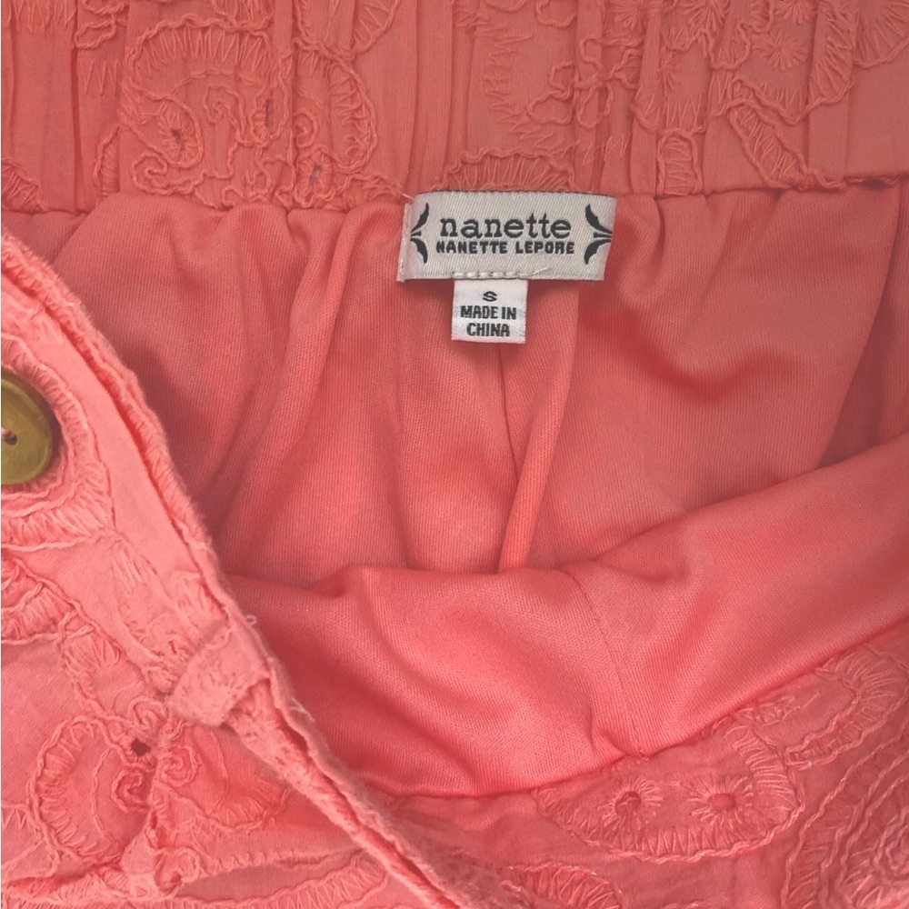Nanette Lepore Coral, Luxury, Pull -On Embroidered Shorts, Small - Picture 8 of 16